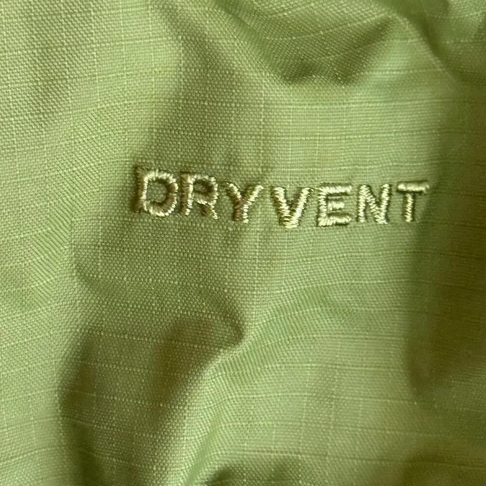 North Face Dryvent Mountain Rain Jacket Mens Large Green Hooded Full Zip